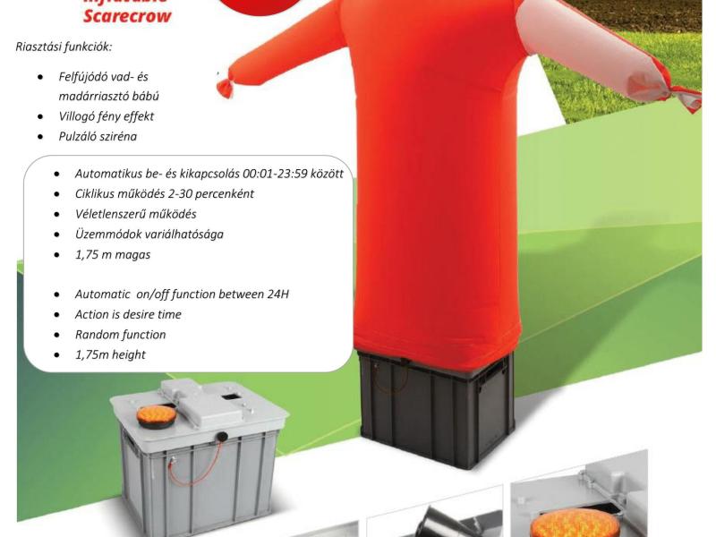 Napihljiva lutka za odganjanje divjadi in ptic